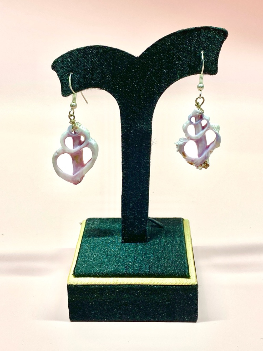 Handcrafted Pink Shell Drop Earrings, NWOT